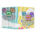 dainty day and night owls perched vinyl binder