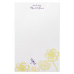 Dainty Dragonfly Stationery in yellow