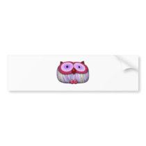 dainty fushcia owl bumper sticker