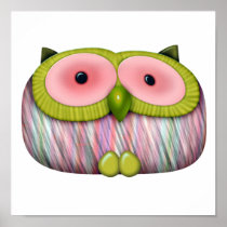 dainty mustard owl posters