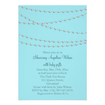 Dainty Pearls Baby Shower Invitation (turquoise)