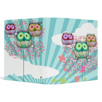 dainty perched owls binders by doonidesigns