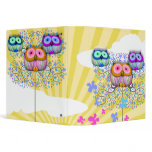 dainty sunny skies owls 3 ring binder