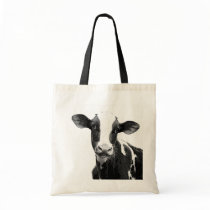 Dairy Cow - Black and White Dairy Calf Canvas Bags