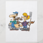 dairy farmers with silly cow cartoon full color flyer