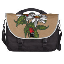 Daisies And Ladybugs: Original Art Commuter Bags