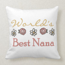 Daisies and Roses Best Nana Gifts Throw Pillows