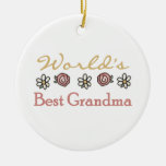 Daisies and Roses World's Best Grandma Gifts Christmas Ornaments