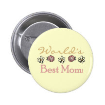 Daisies and Roses World's Best Mom Pins