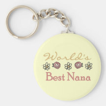 Daisies and Roses Worlds Best Nana Keychain