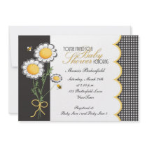 Daisies & Bumble Bee Baby Shower Invitation