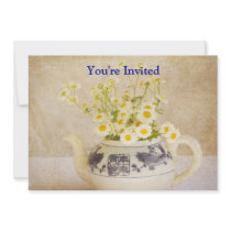 Daisies in a Teapot Personalized Announcement