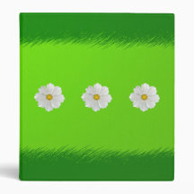 Daisies on green grass 3 ring binder