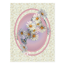 DAISIES & OVALS by SHARON SHARPE Postcard