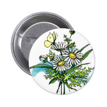 Daisies With Butterfly Pin