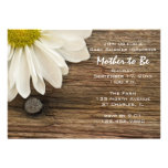 Daisy and Barn Wood Baby Shower Invitation