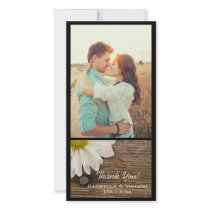 Daisy and Barn Wood Country Thank You Photo Card