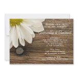Daisy and Barn Wood Country Wedding Invitation