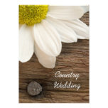 Daisy and Barn Wood Country Wedding Invitation