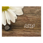 Daisy and Barn Wood Country Wedding Response Card Custom Invites