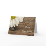 Daisy and Barn Wood Country Wedding Save the Date cards