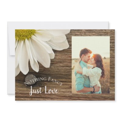 Daisy and Barn Wood Country Wedding Save the Date Personalized Invitation by loraseverson