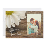 Daisy and Barn Wood Country Wedding Save the Date Personalized Invitation