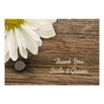 Daisy and Barn Wood Country Wedding Thank You Note Custom Invite