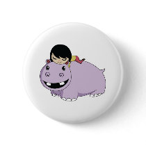Daisy and Cookie the Hippo Pin