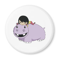 Daisy and Cookie the Hippo Fridge Magnet
