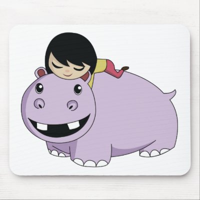 Daisy and Cookie the Hippo Mouse Pads by ButtermilkBiscuits