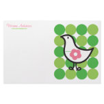 Daisy Baby Chick Dots Cute Fun Custom Stationery