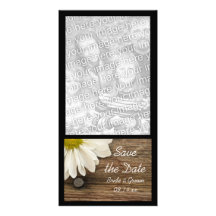 Daisy / Barn Wood Country Wedding Save the Date Photo Greeting Card