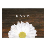 Daisy & Barnwood Rustic Wedding RSVP Invitations