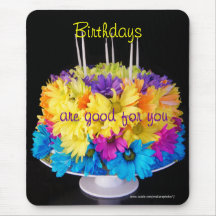 Daisy Birthday Cake Mousepad- customize