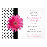 Daisy Black White Polka Dot Sweet 16 Invitation