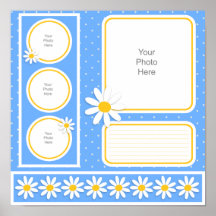 Daisy Blue Scrapbook Page Posters