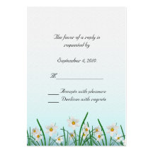 Daisy Border RSVP Card Business Card Template
