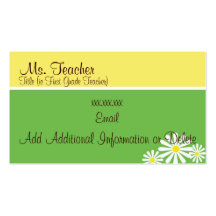 Daisy Cards - Teacher Business Cards