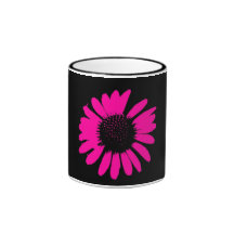 Daisy Crazy Hot Pink & Black Coffee Mug