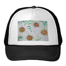Daisy Field Watercolor Painting Hats