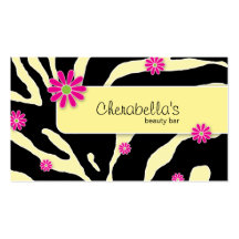 Daisy Flower Business Card Zebra Yellow PB