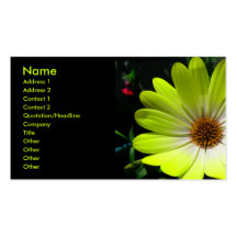 Daisy Flower Fluorescent Yellow Business Card