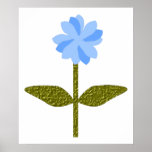 Daisy Flower Pretty Blue Poster