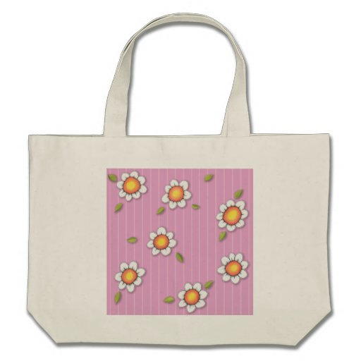 Daisy Joy pink stripes Daisies CTC L.I.F.E. Bag