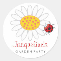 Daisy & Ladybug Gift Party Favours Label Sticker