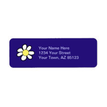Daisy on a Dark Blue Background Custom Return Address Label