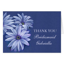 Daisy osteospermum wedding bridesmaid thank you greeting card
