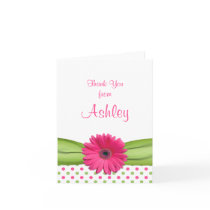 Daisy Polka Dot Daisy Bat Mitzvah Thank You Card