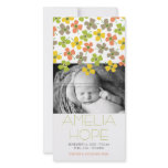 Daisy Pop Lime Peach Baby Announcement Photo Card